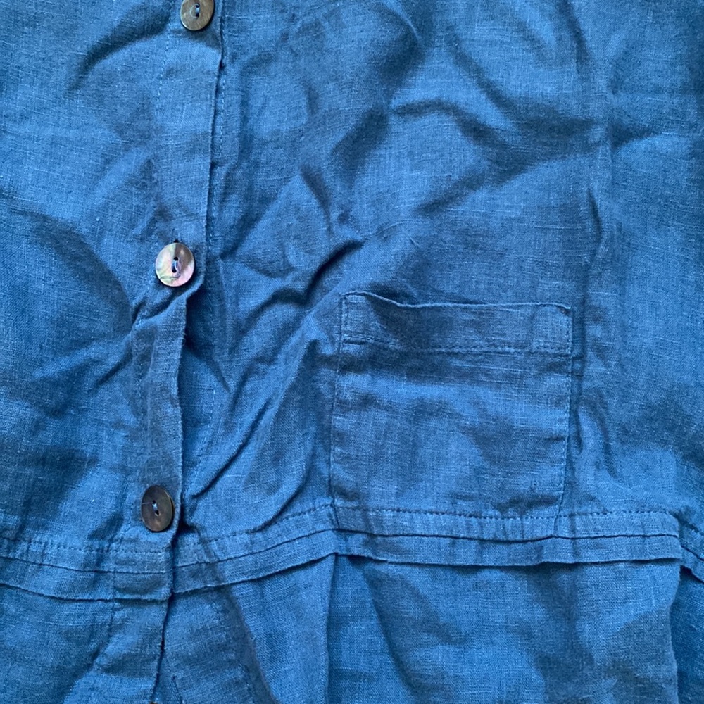 Flax linen cropped jacket - Picture 4 of 10